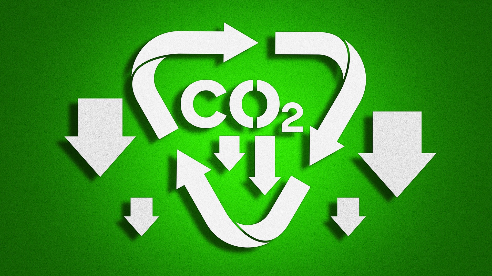 CO2 Recycling Arrows Symbol Environmental Concept Paper Cut Green